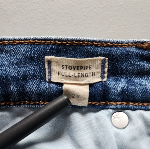 Madewell Womens |27| Mid-Rise Stovepipe Jeans in Knowland Wash/Slit-Hem Edition - Picture 12 of 14